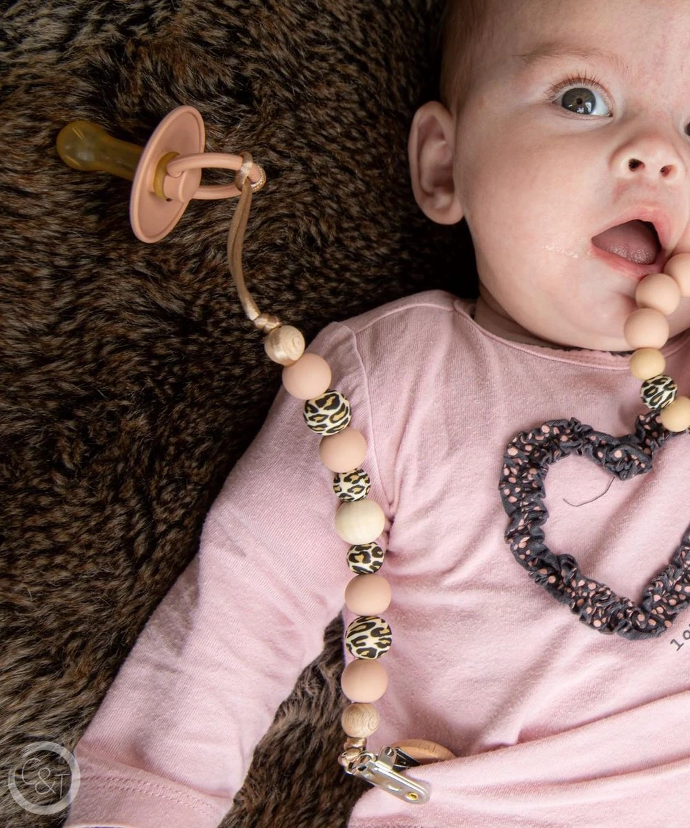 Speenkoord Lalieloe - Speenhouder - Kraamcadeau - Speenkoord Meisje - Speenkoord Blush - Hout - Leopard - Speenkoord Daisy 6 Speenkoord Lalieloe - Speenhouder - Kraamcadeau - Speenkoord Meisje - Speenkoord Blush - Hout - Leopard - Speenkoord Daisy - Afbeelding 4