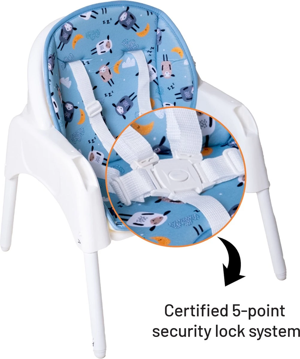 3-in-1 Werktafel Gevoerde Kinderstoel - Lamspatroon 10 3-in-1 Werktafel Gevoerde Kinderstoel - Lamspatroon - Afbeelding 8