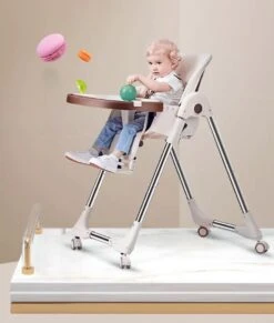 Tissy® 2 In 1 Eetstoel / Kinderstoel – Roze/Wit – Inklapbare Eetstoel Met Speeltafel -Stokke Verkoop 1018x1200 3