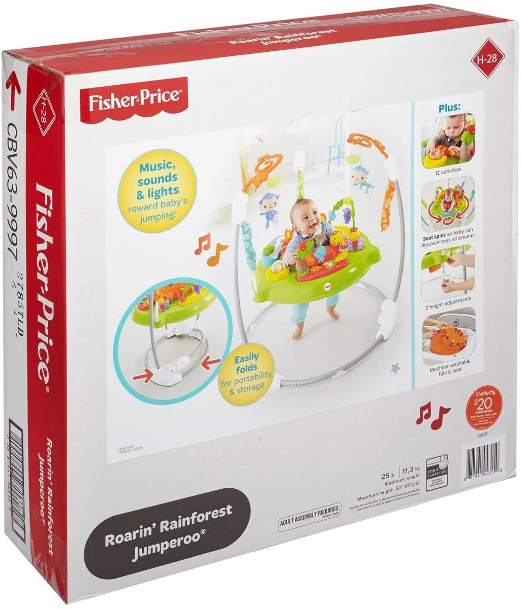 Fisher Price Fisher-Price Jumperoo - Roarin' Rainforest Wipstoel 11 Fisher Price Fisher-Price Jumperoo - Roarin' Rainforest Wipstoel - Afbeelding 9