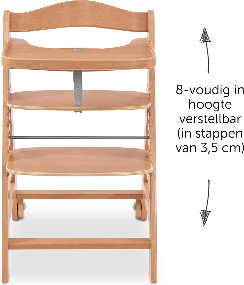 Hauck Kinderstoel Alpha Move - Met Eettafeltje - Hout 4 Hauck Kinderstoel Alpha Move - Met Eettafeltje - Hout - Afbeelding 2