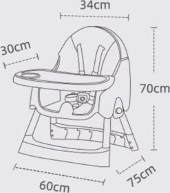 K IKIDO Kinderstoel 3 In 1 - Inklapbare Eetstoel - Met Opbergmand - Afneembare Plaat - Verstelbaar Baby Stoel - Combinatie Kinderstoel - Baby Eetstoel - Baby Kinderstoel - 5-punts Gordel - MAX40kg -Stokke Verkoop 1053x1200 8