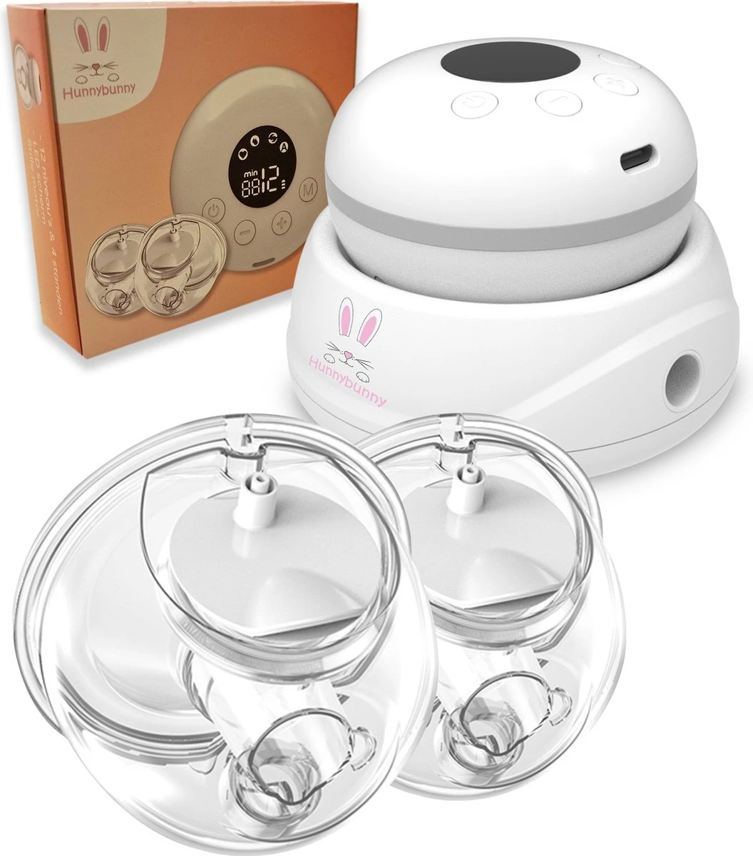 Hunnybunny® Dubbele Borstkolf Electrisch – 12 Standen – Borstkolf Handsfree Kolven - 2x 180 Ml 3 Hunnybunny® Dubbele Borstkolf Electrisch – 12 Standen – Borstkolf Handsfree Kolven - 2x 180 Ml