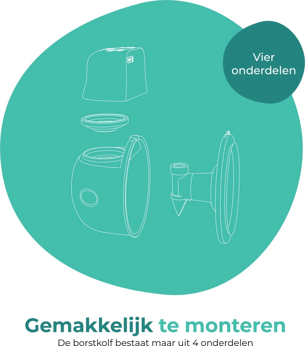 Nutrea EasyFlow – Elektrische Draadloze Borstkolf 24 Mm – Handsfree Borstkolf – Oplaadbare Accu – Snelheid Aanpasbaar 12 Nutrea EasyFlow – Elektrische Draadloze Borstkolf 24 Mm – Handsfree Borstkolf – Oplaadbare Accu – Snelheid Aanpasbaar - Afbeelding 10