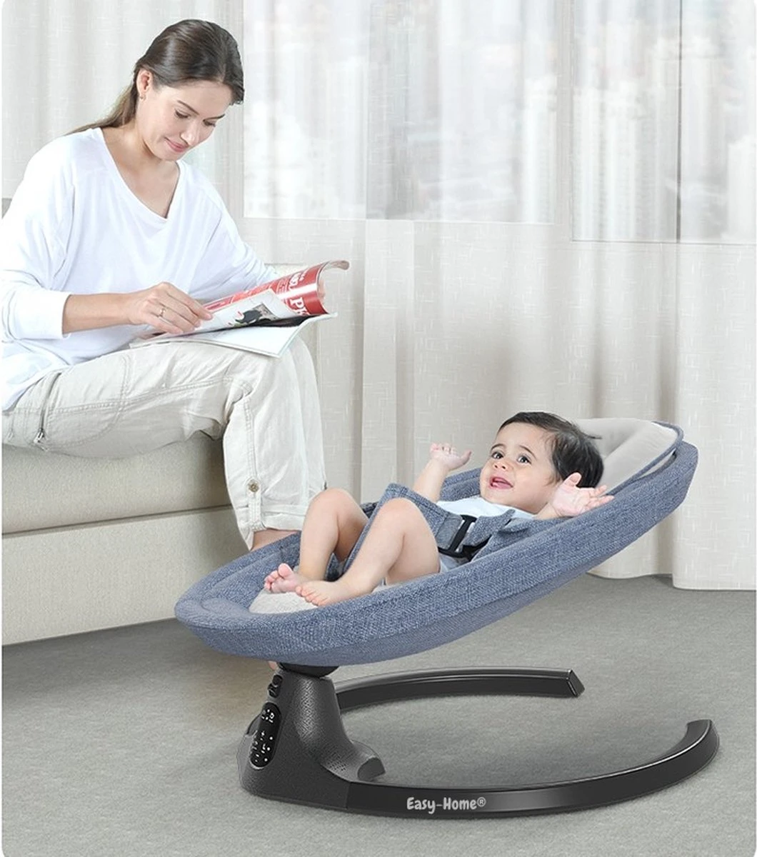 Merkloos Easy-Home® - Elektrische Wipstoel - Babyschommel - Baby Swing - Incl Tafel - Bluetooth - White Noise - 20kg 13 Merkloos Easy-Home® - Elektrische Wipstoel - Babyschommel - Baby Swing - Incl Tafel - Bluetooth - White Noise - 20kg - Afbeelding 11