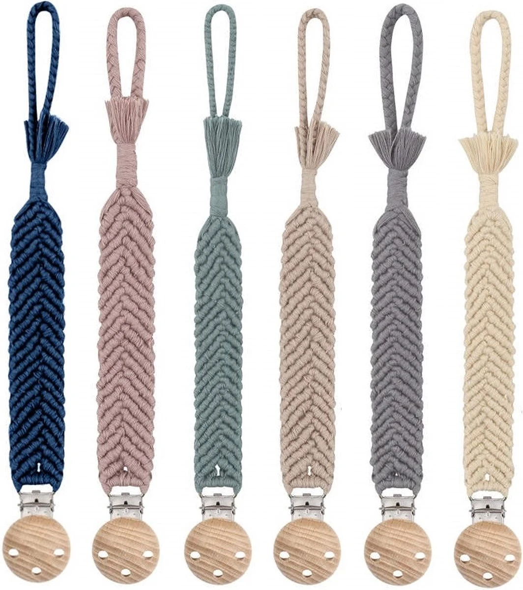 States&Klein Boho Speenkoord - Mist Grey - Duurzaam - Ibiza Stijl - Kraamcadeau - Babyshower - Baby - Grijs 4 States&Klein Boho Speenkoord - Mist Grey - Duurzaam - Ibiza Stijl - Kraamcadeau - Babyshower - Baby - Grijs - Afbeelding 2