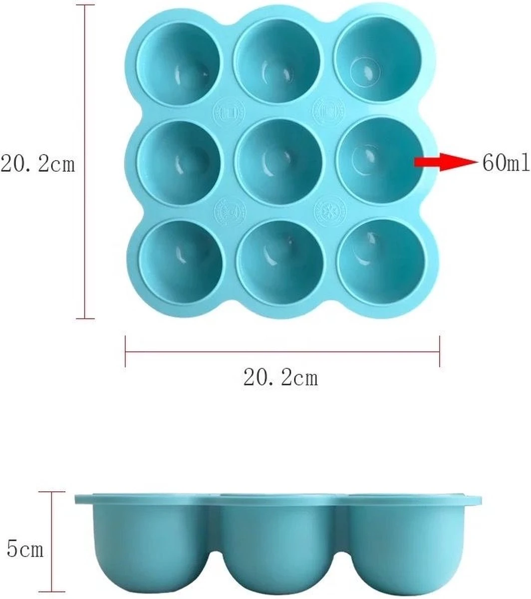 Maepa Bewaarbakjes Babyvoeding - Baby - Hapjes - Diepvriesbakje - 9 Porties Babyvoeding - Moedermelk Bewaarbakje - Invriezen Babyvoeding 4 Maepa Bewaarbakjes Babyvoeding - Baby - Hapjes - Diepvriesbakje - 9 Porties Babyvoeding - Moedermelk Bewaarbakje - Invriezen Babyvoeding - Afbeelding 2