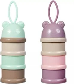 Jinius ® - Melkpoeder Doseerdoosjes - GROEN - Melkpoeder Bewaarbakjes - Melkpoeder Toren - Melkpoederdoos - Dispenser - 3 Lagen - BPA FREE -Stokke Verkoop 1067x1200 7