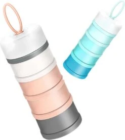 Miravo - Melkpoedertoren - Melkpoeder Doseerdoosjes - Babyvoeding - Bewaarbakjes - Dispenser - Snacks - Blauw - Cadeau