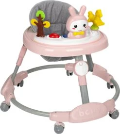 Housie Loopstoeltje Baby - Baby Walker - Speelblad Met Konijn & Muziekfunctie - Pastel Roze