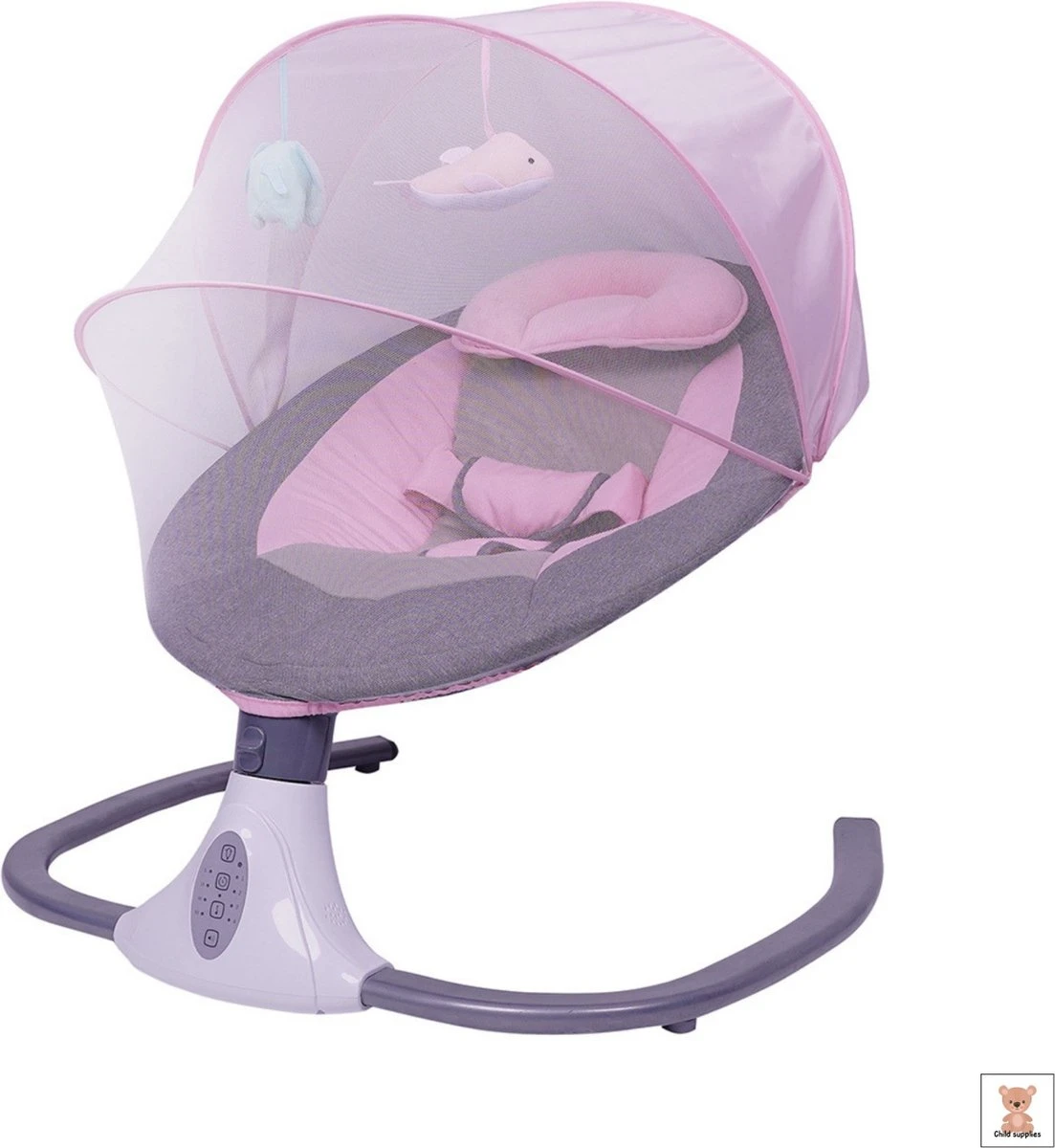 Baby Wieg | Elektrische Baby Wieg | Elektrische Wipstoel | Schommelstoel Baby | Bluetooth | Afstandsbediening - Roze 3 Baby Wieg | Elektrische Baby Wieg | Elektrische Wipstoel | Schommelstoel Baby | Bluetooth | Afstandsbediening - Roze