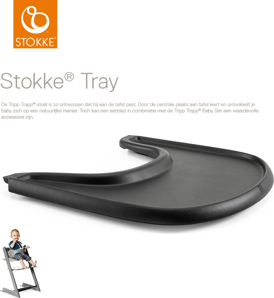 Stokke® Tray Black Voor De Tripp Trapp Kinderstoel 4 Stokke® Tray Black Voor De Tripp Trapp Kinderstoel - Afbeelding 2