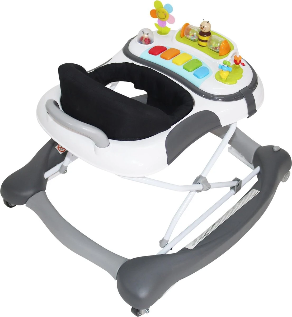 Deryan Luxe Loopstoel - Schommelfunctie -Inclusief Speelset En Dienblad - Grijs 9 Deryan Luxe Loopstoel - Schommelfunctie -Inclusief Speelset En Dienblad - Grijs - Afbeelding 7