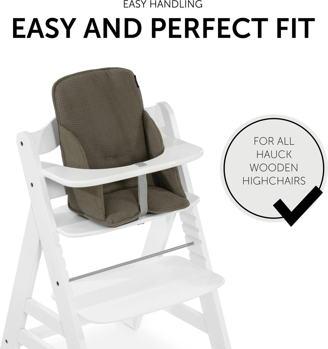 Hauck Alpha Cosy Select Stoelverkleiner Voor Kinderstoel - Wafel - Olijf 11 Hauck Alpha Cosy Select Stoelverkleiner Voor Kinderstoel - Wafel - Olijf - Afbeelding 9