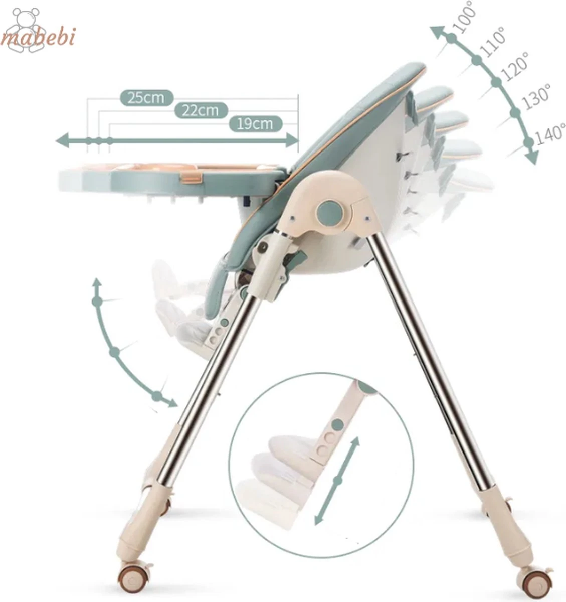 MBB-EG - Luxe Baby Eetstoel - 2-in1 Eetstoel - Multifunctionele Eetstoel - Klapbare Eetstoel - Eten En Drinken 5 MBB-EG - Luxe Baby Eetstoel - 2-in1 Eetstoel - Multifunctionele Eetstoel - Klapbare Eetstoel - Eten En Drinken - Afbeelding 3