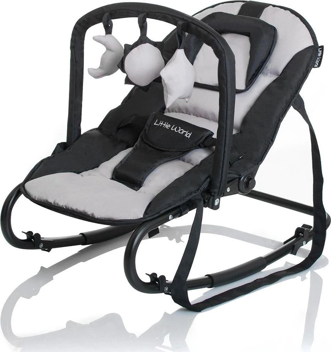 Wipstoel Little World Stardust Black 'n Gray (incl. Speelboog) 3 Wipstoel Little World Stardust Black 'n Gray (incl. Speelboog)
