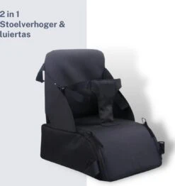 Merkloos Opvouwbare Stoelverhoger - Stoelverhoger Eettafel - Kinderzitje - Voor Op Reis - Multifunctioneel - Kinderstoel - Zwart
