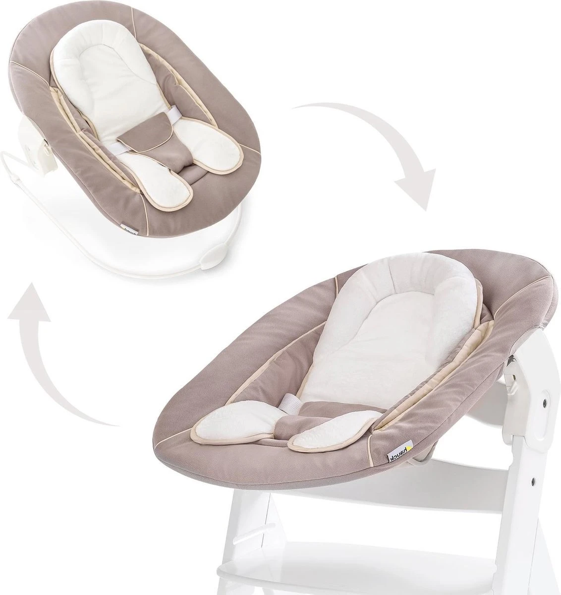 Hauck Alpha Bouncer 2 In 1 Wipstoel - Stretch Beige 3 Hauck Alpha Bouncer 2 In 1 Wipstoel - Stretch Beige