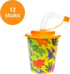 Uitdeelbekers - Uitdeelcadeau - 12 Stuks - Dino's - Drinkbeker - 3D Effect