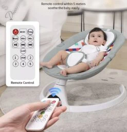 Tissy® Elektrisch Wipstoel - Baby Schommelstoel - Elektrische Babyschommel - Babyswing - Wipstoeltjes Voor Baby Met Klamboe Bluetooth Muziek Grijs