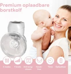 Oliva Babycare® Elektrische Borstkolf Handsfree - Draadloze Kolf - BPA-Vrij - Draagbaar Kolfapparaat - Luxe White & Baby Pink -Stokke Verkoop 1147x1200 7