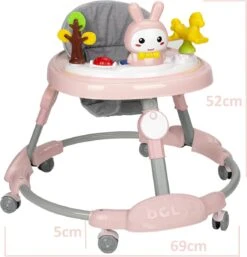 Housie Loopstoeltje Baby - Baby Walker - Speelblad Met Konijn & Muziekfunctie - Pastel Roze -Stokke Verkoop 1152x1200 1