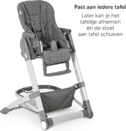 Hauck Grow Up Inklapbare Kinderstoel - Met Ligfunctie En Eetblad - Grijs Melange -Stokke Verkoop 1152x1200