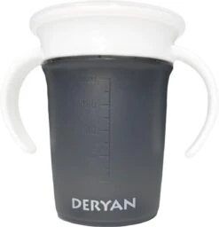 Deryan Luxe Quuby Drinkbeker 360 Trainer - Oefenbeker - Antilekbeker - Grijs