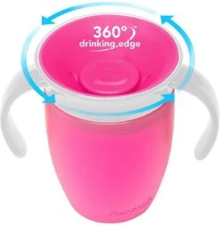 Munchkin Miracle 360 Trainer Cup/oefenbeker Roze -Stokke Verkoop 1167x1200 1