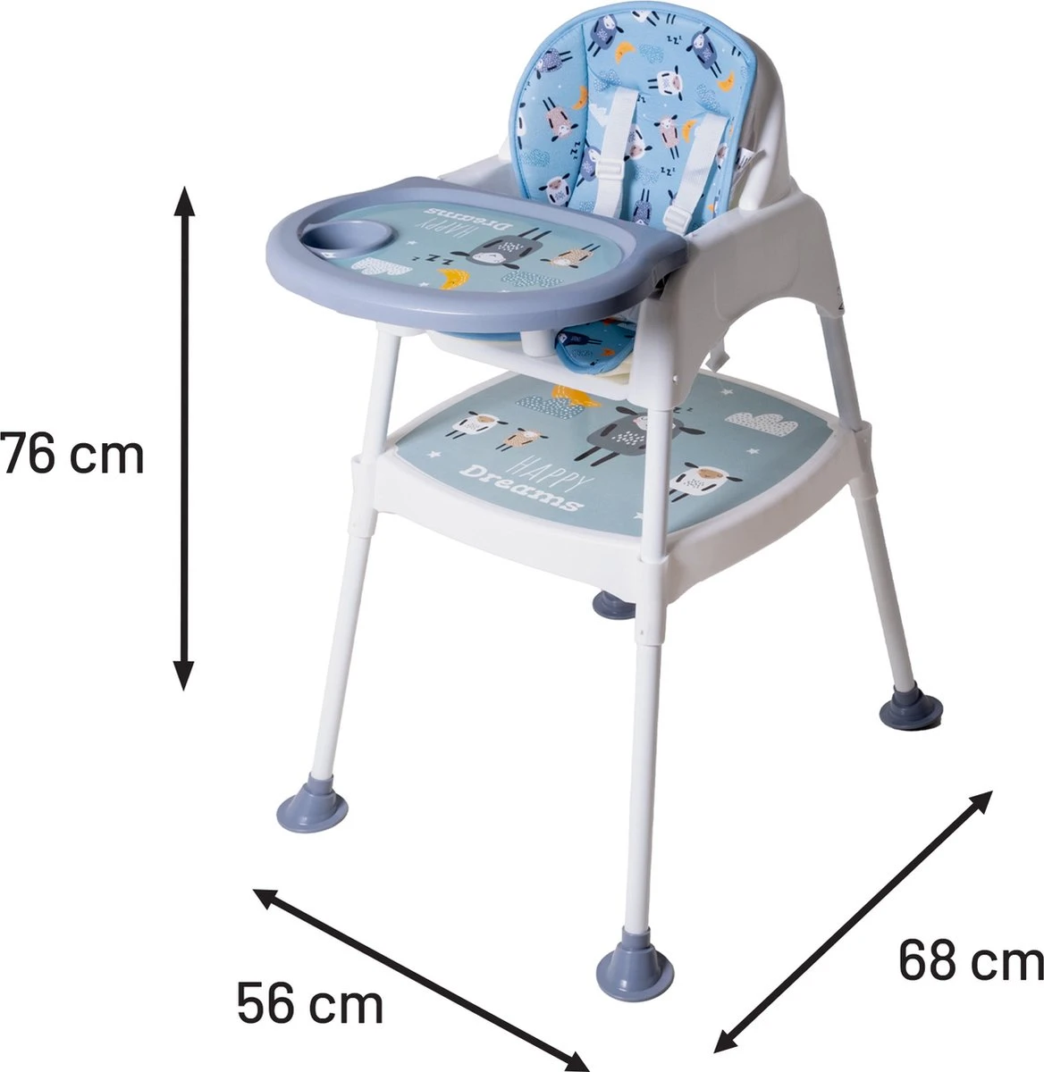3-in-1 Werktafel Gevoerde Kinderstoel - Lamspatroon 6 3-in-1 Werktafel Gevoerde Kinderstoel - Lamspatroon - Afbeelding 4