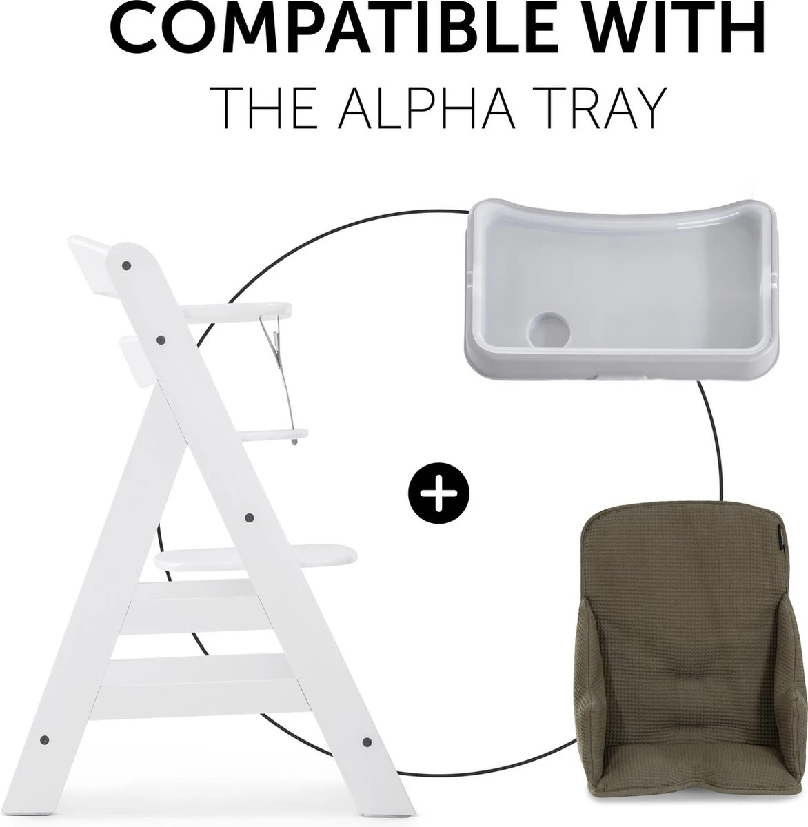 Hauck Alpha Cosy Select Stoelverkleiner Voor Kinderstoel - Wafel - Olijf 4 Hauck Alpha Cosy Select Stoelverkleiner Voor Kinderstoel - Wafel - Olijf - Afbeelding 2