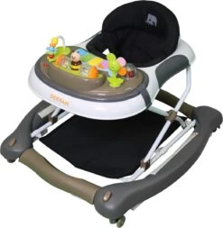 Deryan Luxe Loopstoel - Schommelfunctie -Inclusief Speelset En Dienblad - Bruin