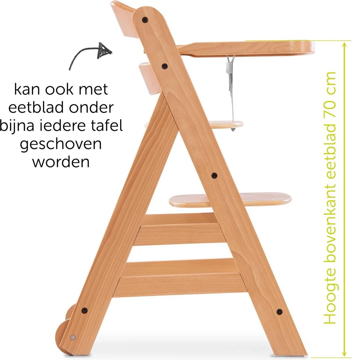 Hauck Kinderstoel Alpha Move - Met Eettafeltje - Hout 7 Hauck Kinderstoel Alpha Move - Met Eettafeltje - Hout - Afbeelding 5
