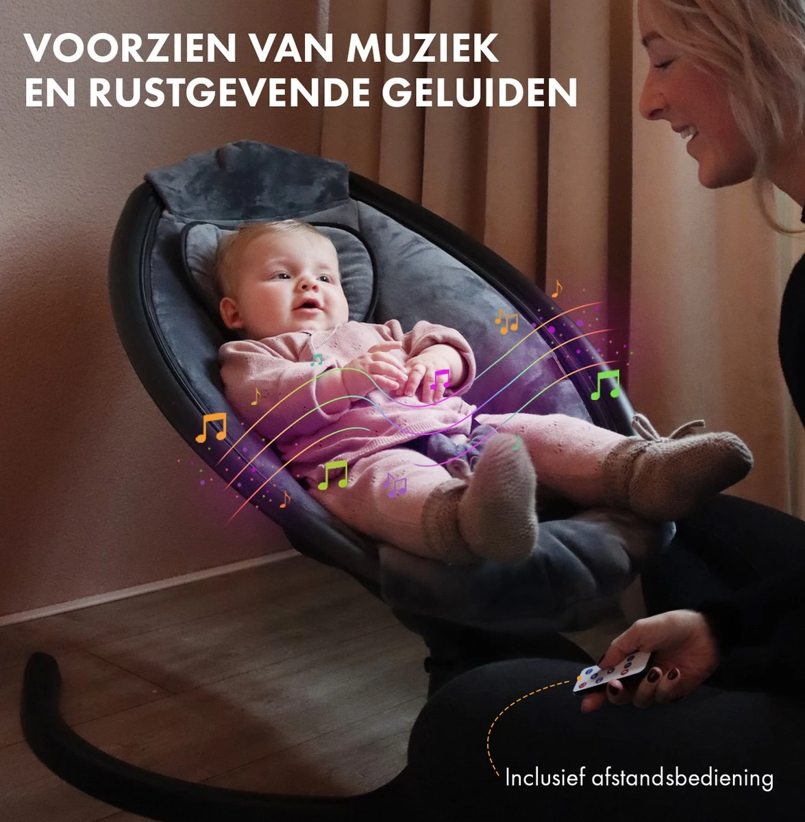 Deryan Baby Elektrische Wipstoel - Schommelstoel - Bluetoothfunctie,Speaker En Afstandsbediening 11 Deryan Baby Elektrische Wipstoel - Schommelstoel - Bluetoothfunctie,Speaker En Afstandsbediening - Afbeelding 9