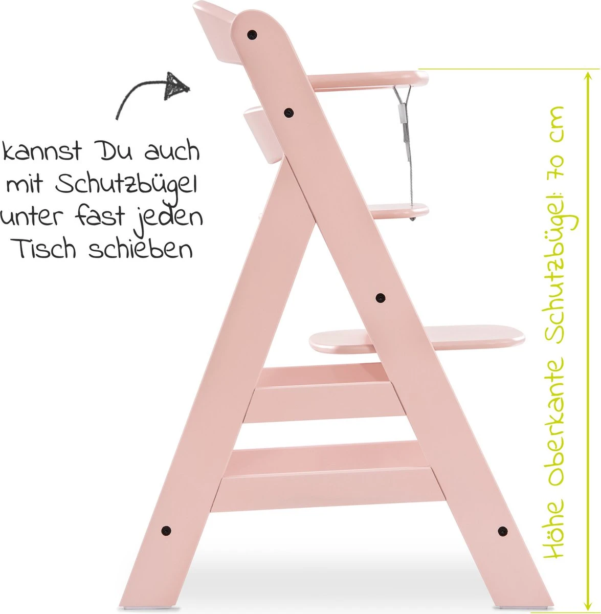 Hauck Alpha Plus Kinderstoel Newborn Set Met Bouncer Powder Bunny - Roze 4 Hauck Alpha Plus Kinderstoel Newborn Set Met Bouncer Powder Bunny - Roze - Afbeelding 2