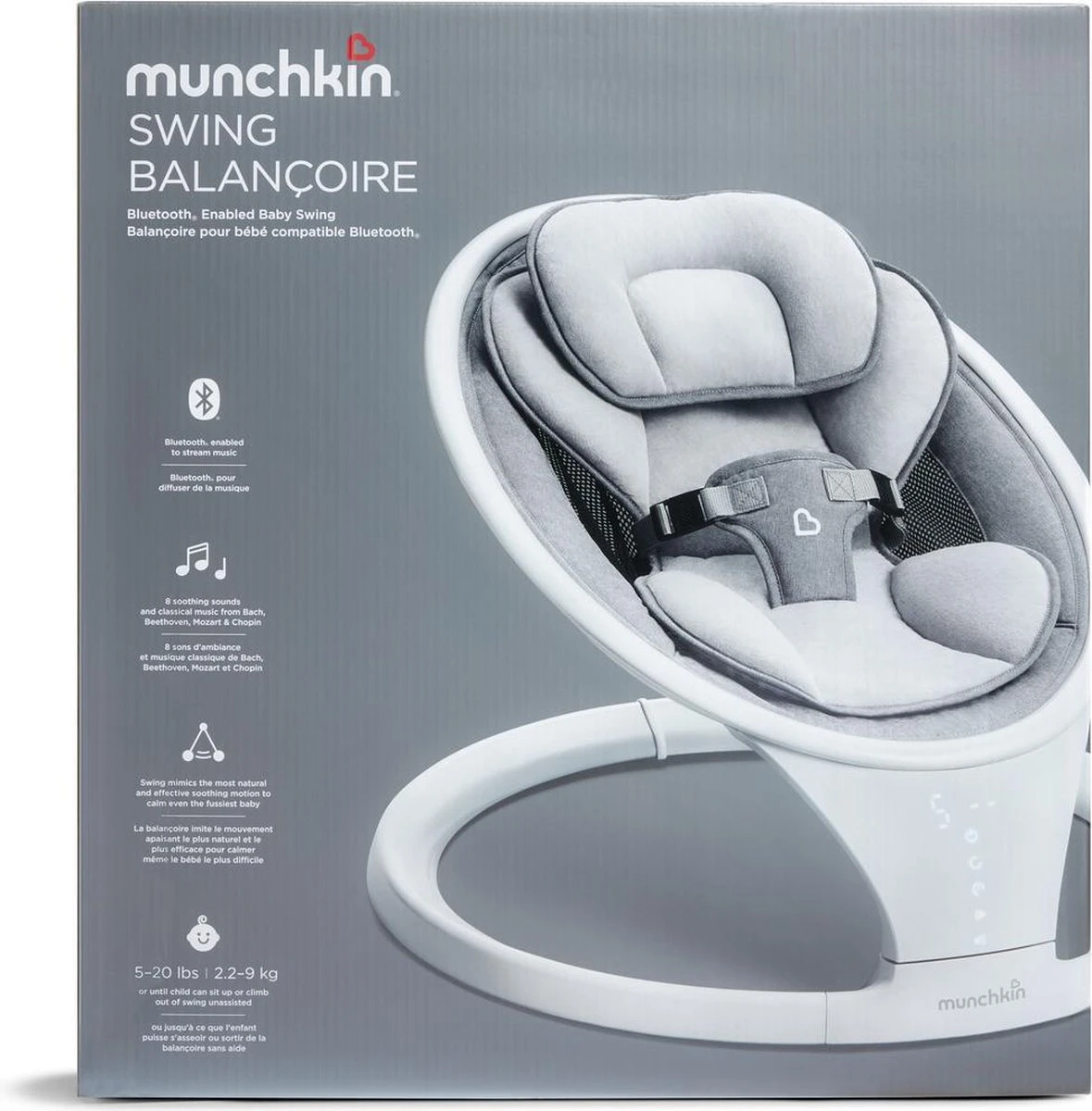 Munchkin Wipstoel Swing Elektrisch Lichtgewicht Bluetooth 17 Munchkin Wipstoel Swing Elektrisch Lichtgewicht Bluetooth - Afbeelding 15