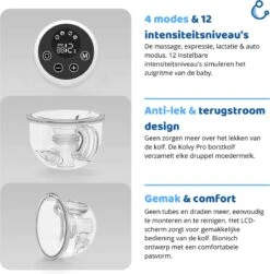 Kolvy® Pro Draadloze Elektrische Borstkolf - Intelligente Kolfapparaten - Handsfree Breast Pump - 4 Modes & 12 Levels - USB Oplaadbaar - NIEUW - Professioneel - LED Scherm - Incl. 3 Maten 29 Kolvy® Pro Draadloze Elektrische Borstkolf - Intelligente Kolfapparaten - Handsfree Breast Pump - 4 Modes & 12 Levels - USB Oplaadbaar - NIEUW - Professioneel - LED Scherm - Incl. 3 Maten -Stokke Verkoop 1180x1200 1