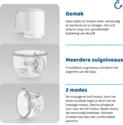 Kolvy® Max Draadloze Elektrische Borstkolf - Dubbel - Intelligente Kolfapparaten - Handsfree Breast Pump - USB Oplaadbaar - Professioneel - Incl. 3 Maten -Stokke Verkoop 1183x1200 13