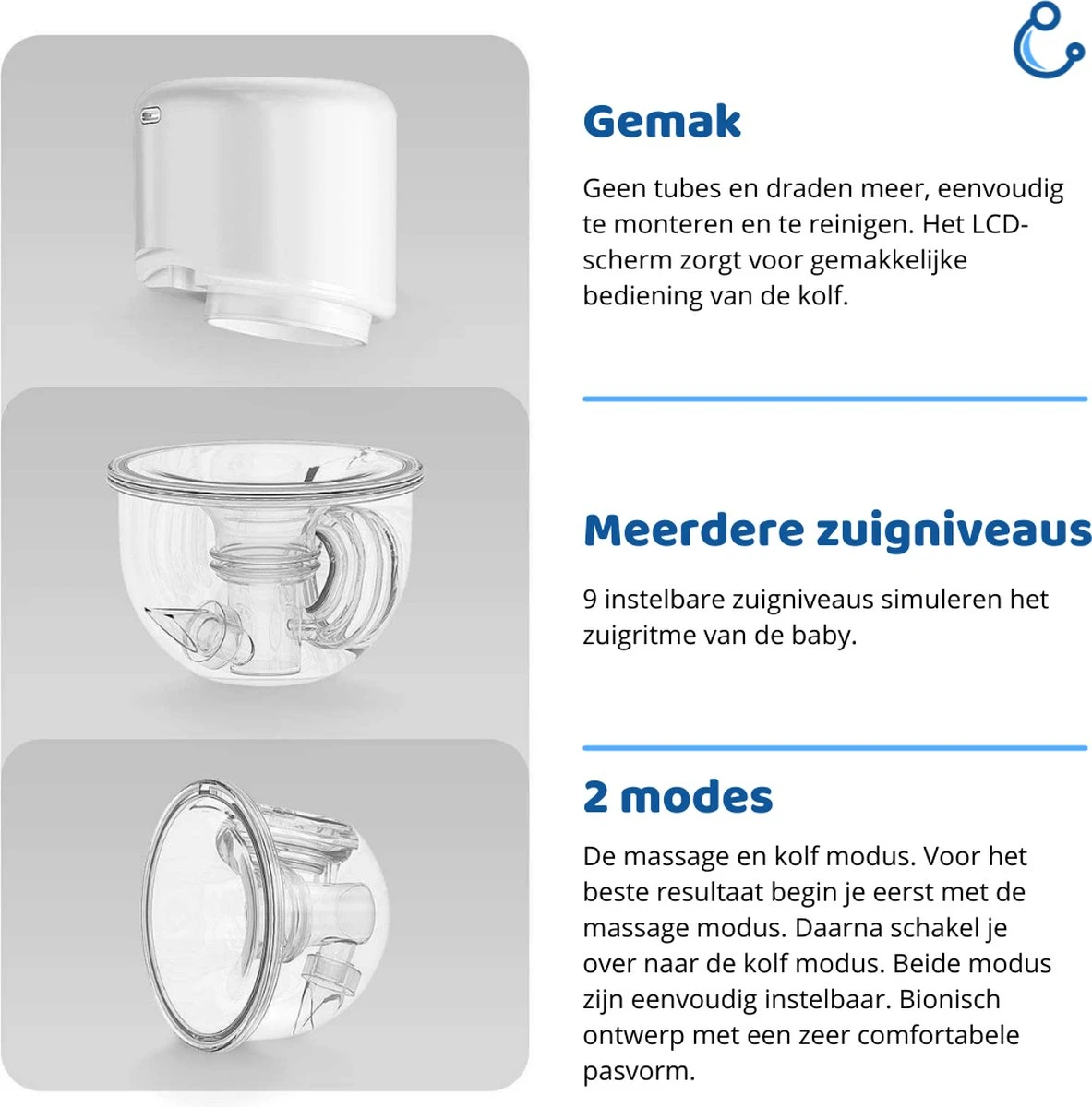 Kolvy® Max Draadloze Elektrische Borstkolf - Intelligente Kolfapparaten - Handsfree Breast Pump - USB Oplaadbaar - Professioneel - LCD Scherm - Incl. 3 Maten 13 Kolvy® Max Draadloze Elektrische Borstkolf - Intelligente Kolfapparaten - Handsfree Breast Pump - USB Oplaadbaar - Professioneel - LCD Scherm - Incl. 3 Maten - Afbeelding 12
