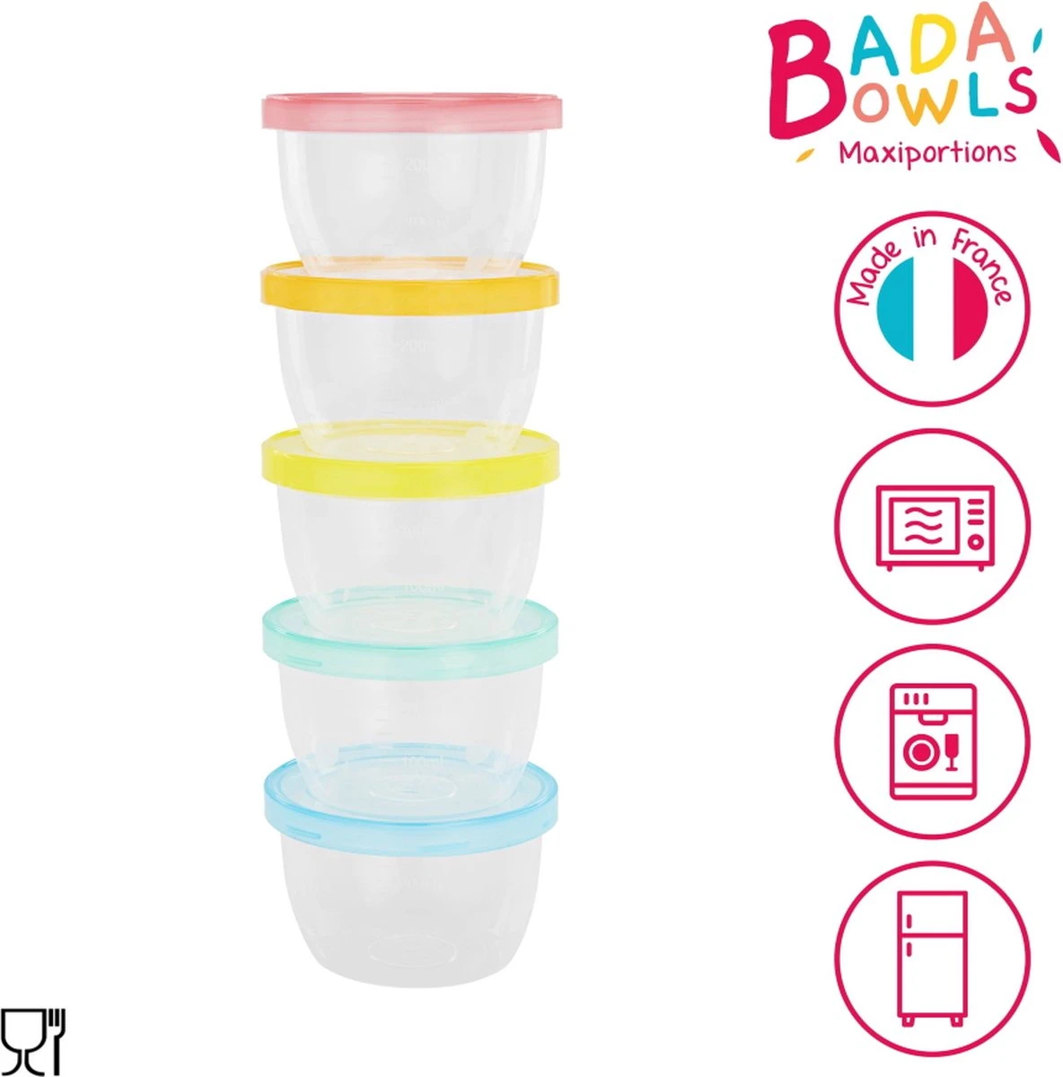 Badabulle 250 Ml Maxi Porties Bewaarbakjes B004304 4 Badabulle 250 Ml Maxi Porties Bewaarbakjes B004304 - Afbeelding 2