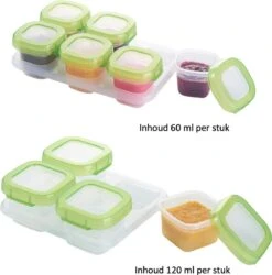 Fiorire Babyvoeding Bewaarbakjes Met 2 Gratis Lepels - BPA Vrij - Diepvriesbakjes - 4 X 120 Ml - 6 X 60 Ml -Stokke Verkoop 1185x1200 3