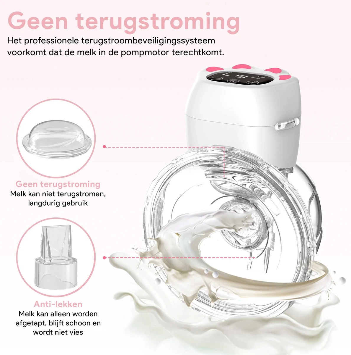 Oliva Babycare® Elektrische Borstkolf Handsfree - Dubbele Draadloze Kolf - BPA-Vrij - Draagbaar Kolfapparaat - 2 Stuks - Luxe White & Baby Pink 6 Oliva Babycare® Elektrische Borstkolf Handsfree - Dubbele Draadloze Kolf - BPA-Vrij - Draagbaar Kolfapparaat - 2 Stuks - Luxe White & Baby Pink - Afbeelding 4