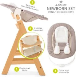 Hauck Alpha Plus Kinderstoel - Newborn Set - Natural / Beige -Stokke Verkoop 1191x1200