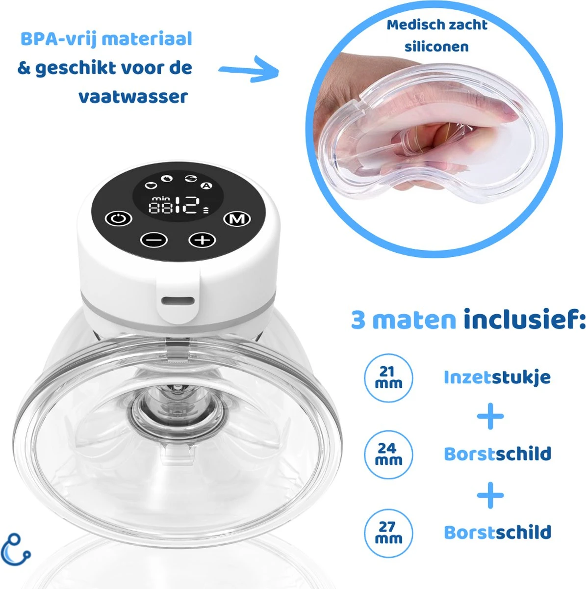 Kolvy® Pro Draadloze Elektrische Borstkolf - Intelligente Kolfapparaten - Handsfree Breast Pump - 4 Modes & 12 Levels - USB Oplaadbaar - NIEUW - Professioneel - LED Scherm - Incl. 3 Maten 5 Kolvy® Pro Draadloze Elektrische Borstkolf - Intelligente Kolfapparaten - Handsfree Breast Pump - 4 Modes & 12 Levels - USB Oplaadbaar - NIEUW - Professioneel - LED Scherm - Incl. 3 Maten - Afbeelding 3