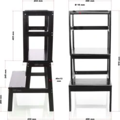 Toboli Leertoren, Leerstoel Zwart Van Hout 43x40x91cm Kinderstoel Met Reling, Kinderkruk, Keukenkruk, Stakruk - Multistrobe 13 Toboli Leertoren, Leerstoel Zwart Van Hout 43x40x91cm Kinderstoel Met Reling, Kinderkruk, Keukenkruk, Stakruk - Multistrobe -Stokke Verkoop 1197x1200 1