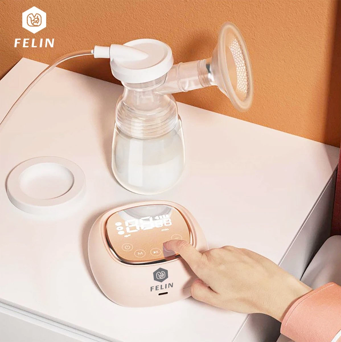 Felin Borstkolf - Dubbele Elektrische Kolf - Oplaadbare Accu - Inclusief 2x180 Ml Babyfles, Speen & E-Book 7 Felin Borstkolf - Dubbele Elektrische Kolf - Oplaadbare Accu - Inclusief 2x180 Ml Babyfles, Speen & E-Book - Afbeelding 5