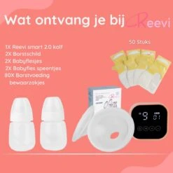 Reevi Care Borstkolf - Dubbele Elektrische Kolf - Oplaadbare Accu - Handsfree & Draagbaar - Inclusief 2x180 Ml Babyfles, Speen & Melkmoederbewaarzakjes 50x -Stokke Verkoop 1199x1200 23