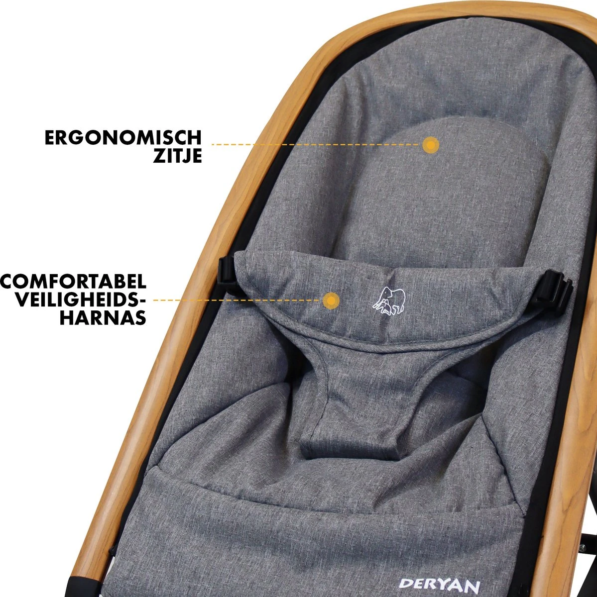 Deryan Rocker Wipstoel - Luxe 2-in-1 - Graphite 8 Deryan Rocker Wipstoel - Luxe 2-in-1 - Graphite - Afbeelding 6