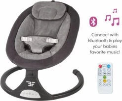 Bebies First Elektrische Wipstoel / Digital Swing - 5 Standen - Verstelbare Rugleuning- Antra