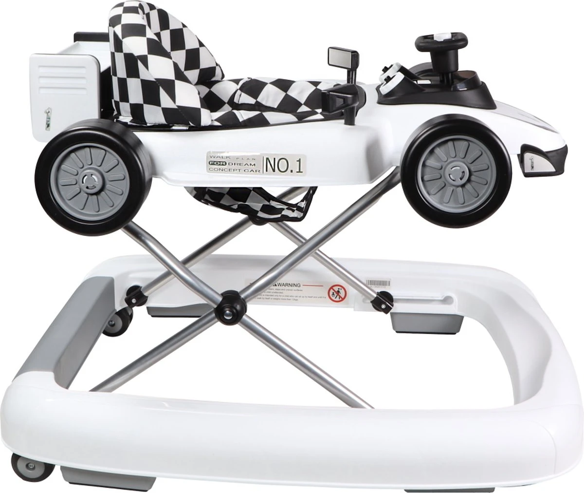 Tryco F1 Racer Loopstoel - 2-in-1 Loopstoel En Loopwagen - Wit - Met Geluid 9 Tryco F1 Racer Loopstoel - 2-in-1 Loopstoel En Loopwagen - Wit - Met Geluid - Afbeelding 7